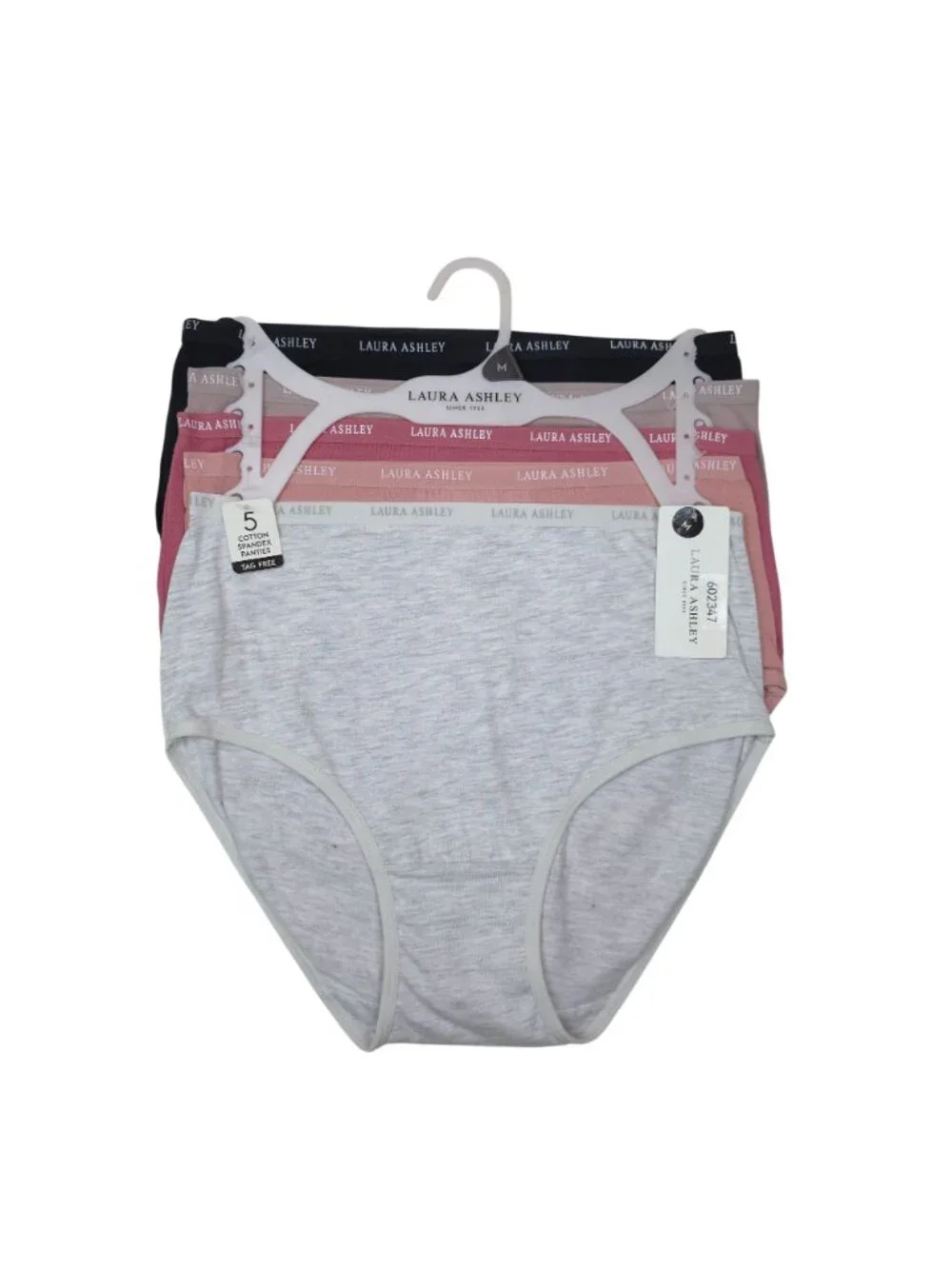Laura Ashley Womens 5-Pack Tag-Free Panties Size Medium Cotton Spandex